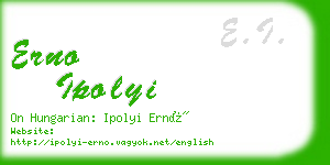 erno ipolyi business card